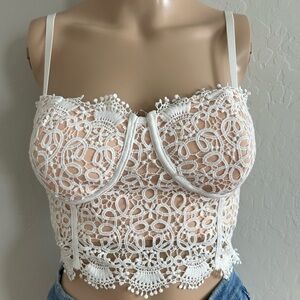Knitted corset style crop top sz small